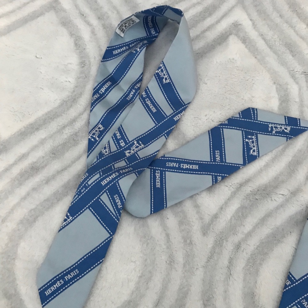 NWOT Hermes Bolduc Twilly Tie, Blue